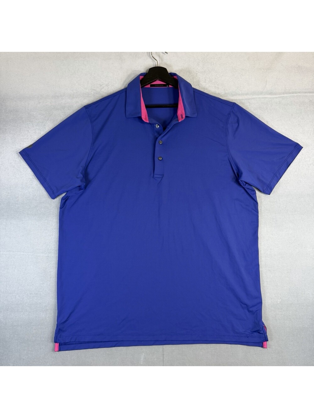 Greyson Golf Polo Shirt Mens XL Blue Solid Wolf Logo Stretch Performance